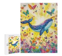 Whale and Butterfly Fantasy Puzzle 1000 Pièces Educa Jouet en Bois Cadeau Unique Décoration Intérieure Jeu Éducatif Challenge Toy Adultes Et Enfants À Partir De 14 Ans 500 PCS