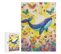 Whale and Butterfly Fantasy Puzzle 1000 Pièces Educa Jouet en Bois Cadeau Unique Décoration Intérieure Jeu Éducatif Challenge Toy Adultes Et Enfants À Partir De 14 Ans 300 PCS