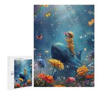 Whale and Child in Flower Garden Puzzle 1000 Pièces Educa Jouet en Bois Cadeau Unique Décoration Intérieure Jeu Éducatif Challenge Toy Adultes Et Enfants À Partir De 14 Ans 500 PCS