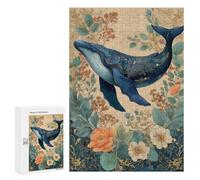 Whale and Floral Fantasy Puzzle 1000 Pièces Educa Jouet en Bois Cadeau Unique Décoration Intérieure Jeu Éducatif Challenge Toy Adultes Et Enfants À Partir De 14 Ans 300 PCS