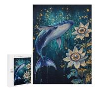 Whale and Flowers Ocean Art Puzzle 1000 Pièces Educa Jouet en Bois Cadeau Unique Décoration Intérieure Jeu Éducatif Challenge Toy Adultes Et Enfants À Partir De 14 Ans 500 PCS