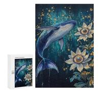 Whale and Flowers Ocean Art Puzzle 1000 Pièces Educa Jouet en Bois Cadeau Unique Décoration Intérieure Jeu Éducatif Challenge Toy Adultes Et Enfants À Partir De 14 Ans 300 PCS