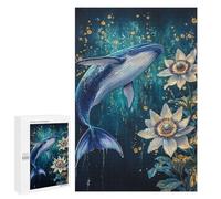Whale and Flowers Ocean Art Puzzle 1000 Pièces Educa Jouet en Bois Cadeau Unique Décoration Intérieure Jeu Éducatif Challenge Toy Adultes Et Enfants À Partir De 14 Ans 1000 PCS