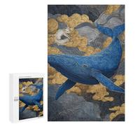 Whale and Fox in Clouds Puzzle 1000 Pièces Educa Jouet en Bois Cadeau Unique Décoration Intérieure Jeu Éducatif Challenge Toy Adultes Et Enfants À Partir De 14 Ans 1000 PCS