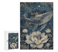 Whale and Lotus Fantasy Art Puzzle 1000 Pièces Educa Jouet en Bois Cadeau Unique Décoration Intérieure Jeu Éducatif Challenge Toy Adultes Et Enfants À Partir De 14 Ans 300 PCS