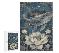 Whale and Lotus Fantasy Art Puzzle 1000 Pièces Educa Jouet en Bois Cadeau Unique Décoration Intérieure Jeu Éducatif Challenge Toy Adultes Et Enfants À Partir De 14 Ans 1000 PCS