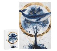 Whale and Tree Art Print Puzzle 1000 Pièces Educa Jouet en Bois Cadeau Unique Décoration Intérieure Jeu Éducatif Challenge Toy Adultes Et Enfants À Partir De 14 Ans 1000 PCS