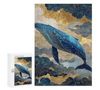 Whale Art Print Ocean Decor-4 Puzzle 300 Pièces Educa Jouet en Bois Cadeau Unique Décoration Intérieure Jeu Éducatif Challenge Toy Adultes Et Enfants À Partir De 14 Ans 300 PCS