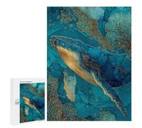 Whale Art Print Ocean Decor-7 Puzzle 1000 Pièces Educa Jouet en Bois Cadeau Unique Décoration Intérieure Jeu Éducatif Challenge Toy Adultes Et Enfants À Partir De 14 Ans 500 PCS