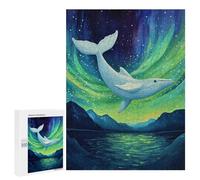 Whale Aurora Night Scene Puzzle 1000 Pièces Educa Jouet en Bois Cadeau Unique Décoration Intérieure Jeu Éducatif Challenge Toy Adultes Et Enfants À Partir De 14 Ans 500 PCS