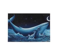 Whale Blue Ocean Moon Starry Puzzles Game Home Wall Artwork Fun Family Activity 1000 Pieces