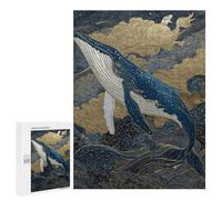 Whale Breaching in Golden Waves Puzzle 500 Pièces Educa Jouet en Bois Cadeau Unique Décoration Intérieure Jeu Éducatif Challenge Toy Adultes Et Enfants À Partir De 14 Ans 500 PCS