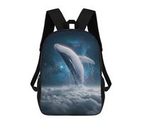 Whale Breaching through Clouds Into Space Sac À Dos Enfant, Cartable, Sacs À Dos Scolaires Imprimés En 3D Pour Élèves Du Primaire Et Du Collège, Cadeau D'anniversaire Pour Adolescents 17inch