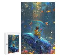 Whale, Child, Rainbow, Butterflies, Flowers Puzzle 1000 Pièces Educa Jouet en Bois Cadeau Unique Décoration Intérieure Jeu Éducatif Challenge Toy Adultes Et Enfants À Partir De 14 Ans 1000 PCS