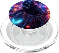 Whale Cyberpunk Rider Moto Biker Synthwave PopSockets PopGrip pour MagSafe