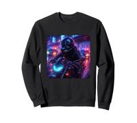 Whale Cyberpunk Rider Moto Biker Synthwave Sweatshirt
