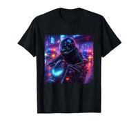Whale Cyberpunk Rider Moto Biker Synthwave T-Shirt