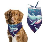 Whale Dog Bandana triangle lavable en polyester pour chien mignon bandana pour chiens et chats de taille moyenne et grande