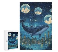 Whale Dreams in City Lights-1 Puzzle 1000 Pièces Educa Jouet en Bois Cadeau Unique Décoration Intérieure Jeu Éducatif Challenge Toy Adultes Et Enfants À Partir De 14 Ans 1000 PCS