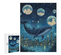 Whale Dreams in City Lights-1 Puzzle 1000 Pièces Educa Jouet en Bois Cadeau Unique Décoration Intérieure Jeu Éducatif Challenge Toy Adultes Et Enfants À Partir De 14 Ans 500 PCS