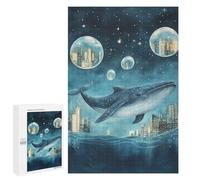 Whale Dreams in City Sky Puzzle 1000 Pièces Educa Jouet en Bois Cadeau Unique Décoration Intérieure Jeu Éducatif Challenge Toy Adultes Et Enfants À Partir De 14 Ans 1000 PCS