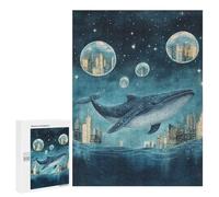 Whale Dreams in City Sky Puzzle 1000 Pièces Educa Jouet en Bois Cadeau Unique Décoration Intérieure Jeu Éducatif Challenge Toy Adultes Et Enfants À Partir De 14 Ans 500 PCS
