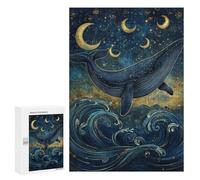 Whale Dreams in Moonlight-1 Puzzle 1000 Pièces Educa Jouet en Bois Cadeau Unique Décoration Intérieure Jeu Éducatif Challenge Toy Adultes Et Enfants À Partir De 14 Ans 300 PCS