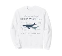 Whale Faith Citation d'encouragement Ciel Nocturne Art Sweatshirt