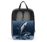 Whale Family Sac à chaussures de voyage résistant à l'eau avec fermeture éclair, gris, taille unique, moderne, gris, Taille unique, Moderne