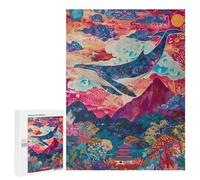 Whale Fantasy Landscape Art Print Puzzle 1000 Pièces Educa Jouet en Bois Cadeau Unique Décoration Intérieure Jeu Éducatif Challenge Toy Adultes Et Enfants À Partir De 14 Ans 500 PCS