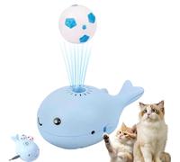 Whale Floating Ball Cat Toy, Cat Toy Ball - Floating, Keep Cats Entertained Soccer Cat Toys for All Breeds, Ideal Birthday Party Gift (Blue)