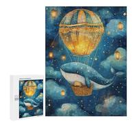 Whale Floating with Hot Air Balloon Puzzle 1000 Pièces Educa Jouet en Bois Cadeau Unique Décoration Intérieure Jeu Éducatif Challenge Toy Adultes Et Enfants À Partir De 14 Ans 500 PCS