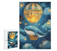 Whale Floating with Hot Air Balloon Puzzle 1000 Pièces Educa Jouet en Bois Cadeau Unique Décoration Intérieure Jeu Éducatif Challenge Toy Adultes Et Enfants À Partir De 14 Ans 1000 PCS