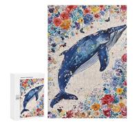 Whale Floral Fantasy Art Print Puzzle 1000 Pièces Educa Jouet en Bois Cadeau Unique Décoration Intérieure Jeu Éducatif Challenge Toy Adultes Et Enfants À Partir De 14 Ans 300 PCS