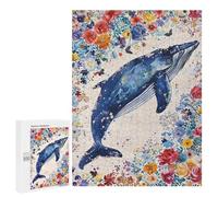Whale Floral Fantasy Art Print Puzzle 1000 Pièces Educa Jouet en Bois Cadeau Unique Décoration Intérieure Jeu Éducatif Challenge Toy Adultes Et Enfants À Partir De 14 Ans 500 PCS