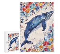Whale Floral Fantasy Art Print Puzzle 1000 Pièces Educa Jouet en Bois Cadeau Unique Décoration Intérieure Jeu Éducatif Challenge Toy Adultes Et Enfants À Partir De 14 Ans 1000 PCS