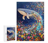 Whale Flowers Ocean Art Print Puzzle 1000 Pièces Educa Jouet en Bois Cadeau Unique Décoration Intérieure Jeu Éducatif Challenge Toy Adultes Et Enfants À Partir De 14 Ans 300 PCS