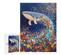 Whale Flowers Ocean Art Print Puzzle 1000 Pièces Educa Jouet en Bois Cadeau Unique Décoration Intérieure Jeu Éducatif Challenge Toy Adultes Et Enfants À Partir De 14 Ans 500 PCS