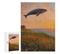 Whale Flying Over Flowers Puzzle 1000 Pièces Educa Jouet en Bois Cadeau Unique Décoration Intérieure Jeu Éducatif Challenge Toy Adultes Et Enfants À Partir De 14 Ans 300 PCS