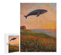 Whale Flying Over Flowers Puzzle 1000 Pièces Educa Jouet en Bois Cadeau Unique Décoration Intérieure Jeu Éducatif Challenge Toy Adultes Et Enfants À Partir De 14 Ans 500 PCS