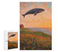 Whale Flying Over Flowers Puzzle 1000 Pièces Educa Jouet en Bois Cadeau Unique Décoration Intérieure Jeu Éducatif Challenge Toy Adultes Et Enfants À Partir De 14 Ans 1000 PCS