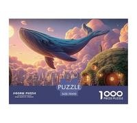 Whale Flying Over The City 1000 Pcs Carton Premium Coffret De Puzzles Flying Whale Stimulant Et Éducatif Jeu Familial Puzzles pour Adultes Et Enfants 70x50cm/1000pcs