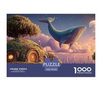 Whale Flying Over The City 1000 Pièces Carton Extra-épais Coffret De Puzzles Flying Whale Stimulant Et Éducatif Jeu Familial Puzzles pour Adultes Et Enfants 70x50cm/1000pcs