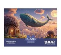 Whale Flying Over The City 1000 Pièces Carton Premium Lot de Puzzles Flying Whale Stimulant Et Éducatif Jeu Familial Puzzles As Birthday Gifts 70x50cm/1000pcs