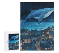 Whale Flying Over Town Puzzle 1000 Pièces Educa Jouet en Bois Cadeau Unique Décoration Intérieure Jeu Éducatif Challenge Toy Adultes Et Enfants À Partir De 14 Ans 300 PCS