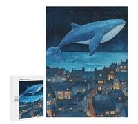 Whale Flying Over Town Puzzle 1000 Pièces Educa Jouet en Bois Cadeau Unique Décoration Intérieure Jeu Éducatif Challenge Toy Adultes Et Enfants À Partir De 14 Ans 500 PCS