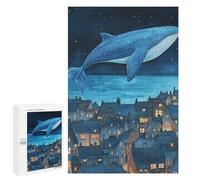 Whale Flying Over Town Puzzle 1000 Pièces Educa Jouet en Bois Cadeau Unique Décoration Intérieure Jeu Éducatif Challenge Toy Adultes Et Enfants À Partir De 14 Ans 1000 PCS