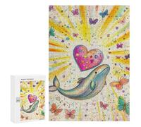 Whale Heart Butterflies Rainbow Art Puzzle 1000 Pièces Educa Jouet en Bois Cadeau Unique Décoration Intérieure Jeu Éducatif Challenge Toy Adultes Et Enfants À Partir De 14 Ans 300 PCS