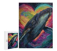 Whale Heart Painting Artwork Puzzle 1000 Pièces Educa Jouet en Bois Cadeau Unique Décoration Intérieure Jeu Éducatif Challenge Toy Adultes Et Enfants À Partir De 14 Ans 500 PCS