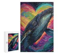 Whale Heart Painting Artwork Puzzle 1000 Pièces Educa Jouet en Bois Cadeau Unique Décoration Intérieure Jeu Éducatif Challenge Toy Adultes Et Enfants À Partir De 14 Ans 1000 PCS